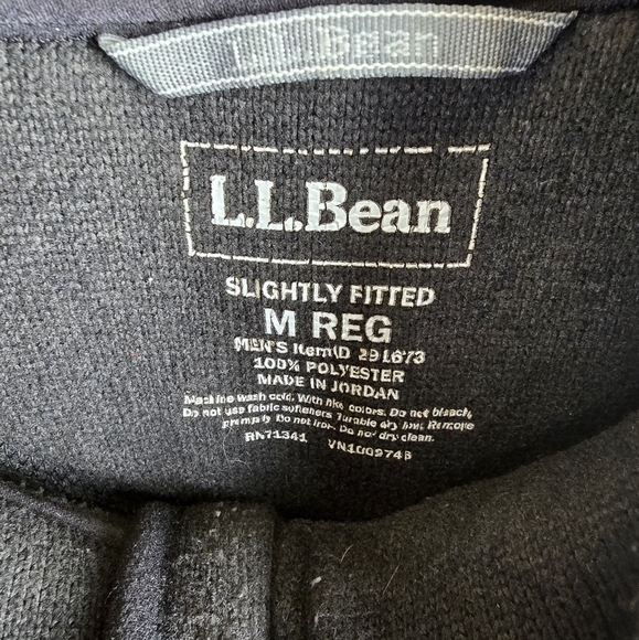L.L.Bean Men's Gray Full Zip Fleece Jacket Sz M Reg - Picture 4 of 8